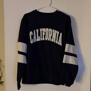 California Navy Sweatshirt with White Stripes